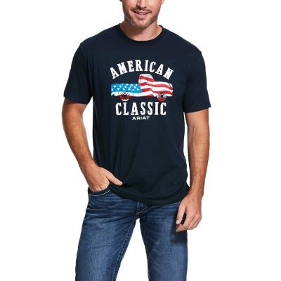 Ariat American Classic - T Shirts Donkerblauw Heren - 17495-870